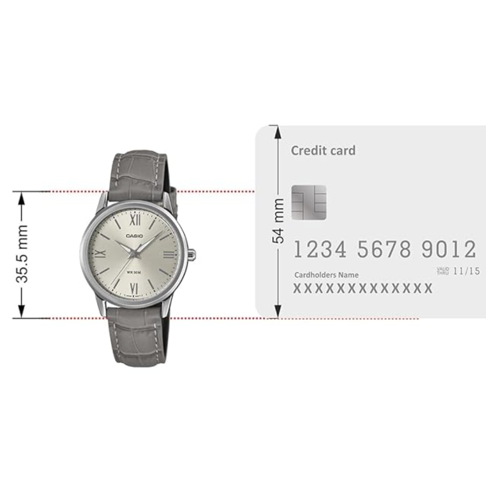 Casio LTP-1303LL-7AVDF Women’s Analog Leather Strap Watch – White Dial, Slim Design, Water Resistant