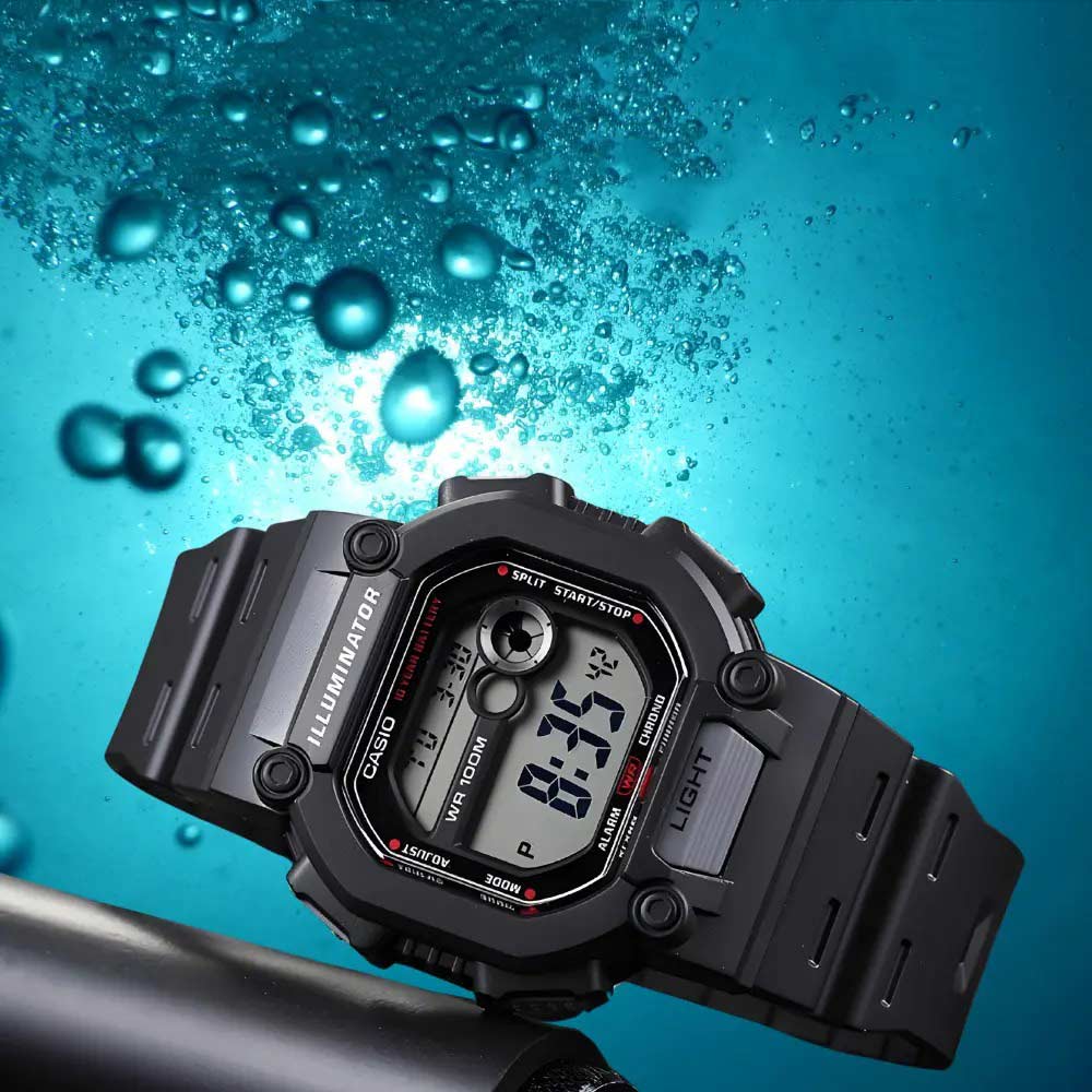 CASIO W-737H Series Standard Digital Youth Watch – 10-Year Battery, Super LED Backlight, Dual Time, Stopwatch, Countdown Timer, 100M Water Resistance, Shock-Resistant Resin Case – Men’s Sports Digital Watch