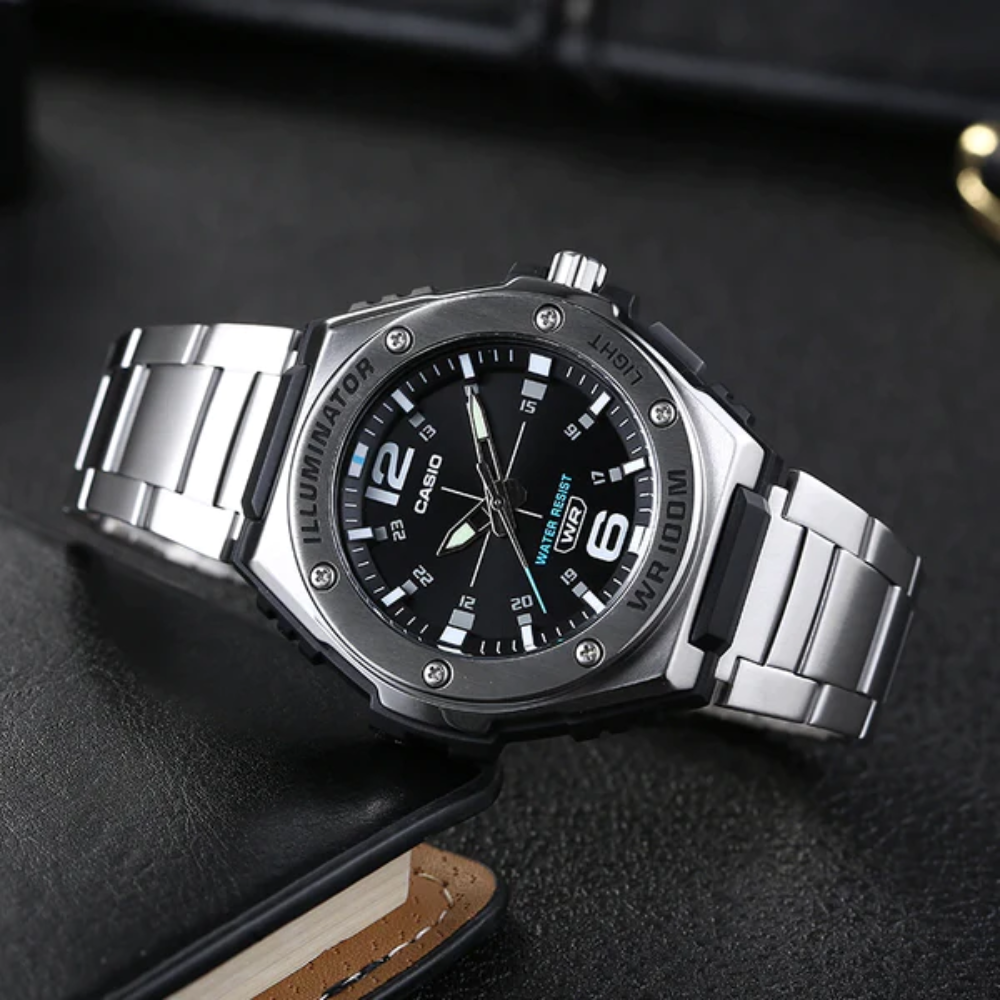 CASIO MWA-100HD-1AVDF Men's Analog Watch – Stylish Stainless Steel, LED Light, Water Resistant, Long Battery Life