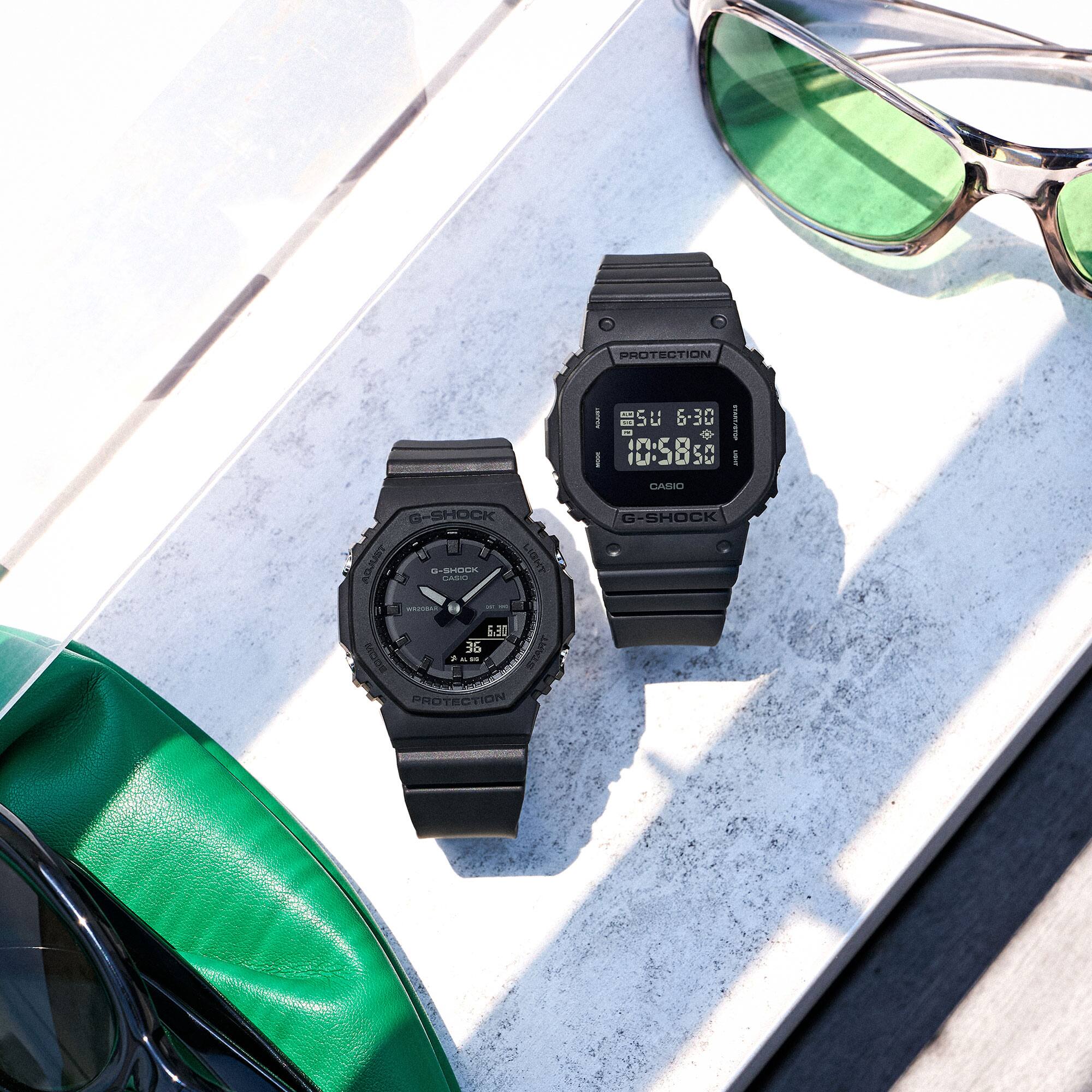 CASIO G-SHOCK GMA-P2100BB-1ADR Analog Digital Women's Watch Black Resin Strap Compact Octagonal Design 200M Water Resistant