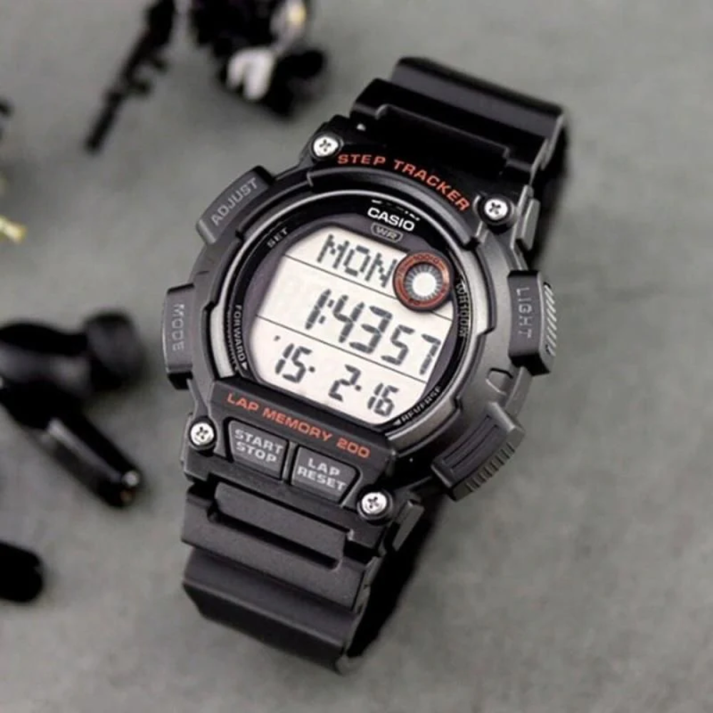 CASIO WS-2100H Series Standard Digital Watch – 10-Year Battery, World Time, Dual Time, LED Light, 100M Water Resistance, Stopwatch & Alarm – Men’s Sports Outdoor Watch