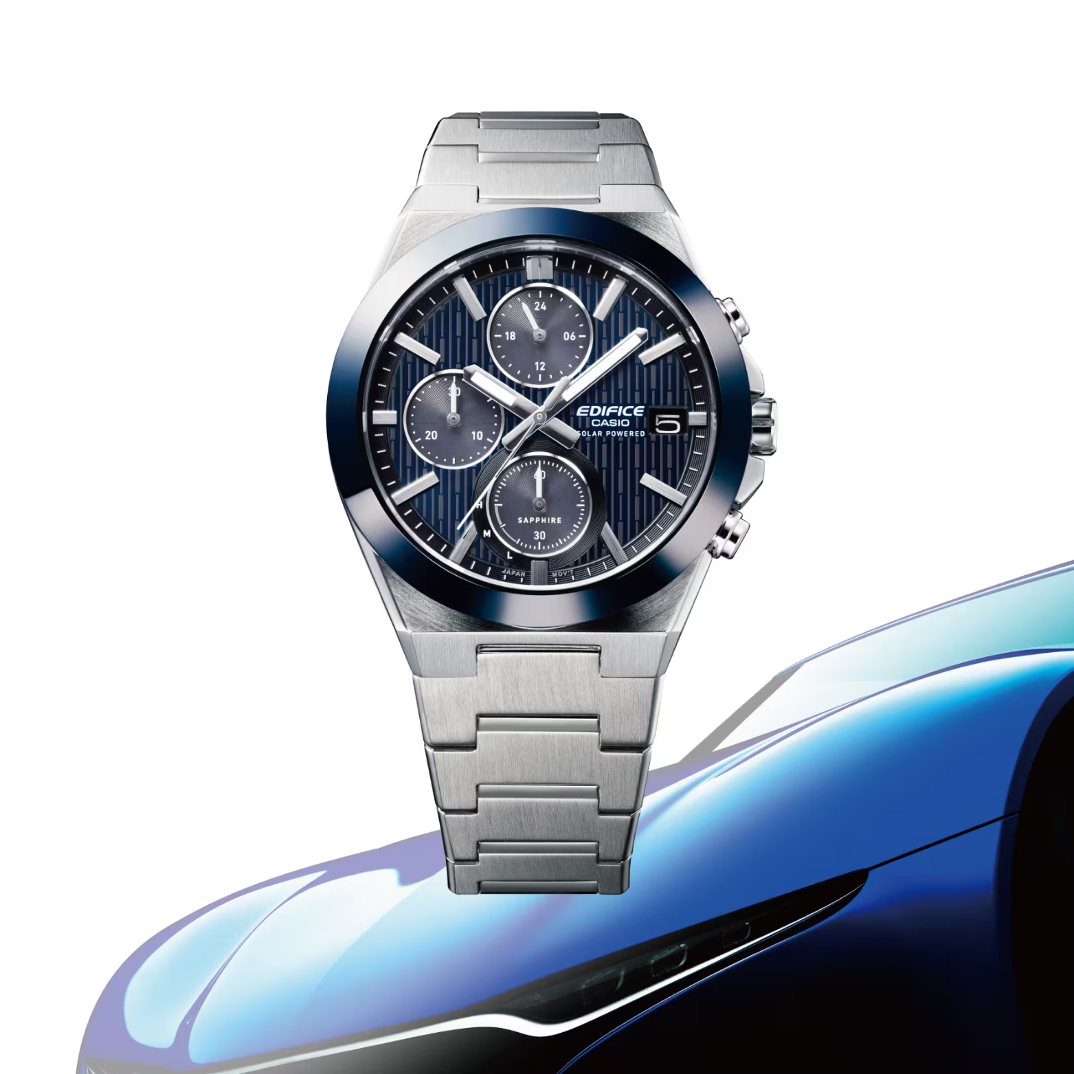 CASIO EDIFICE EFS-S650D-2ADF MODEL CERAMIC BEZEL SOLAR POWERED CHRONOGRAPH WATCHES