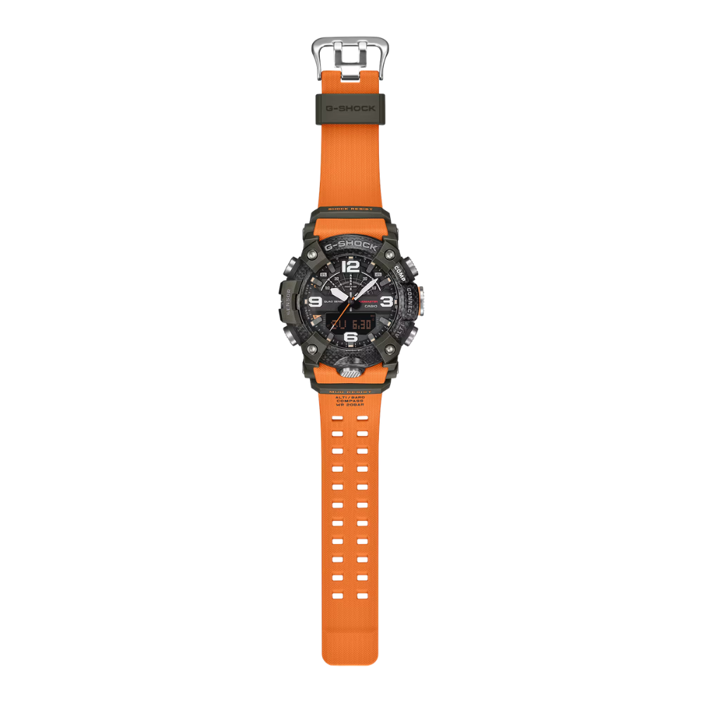 CASIO G-SHOCK GG-B100X-1A9DR MUDMASTER Analog Digital Men's Watch Yellow Resin Strap Bluetooth Quad Sensor 200M Water Resistant