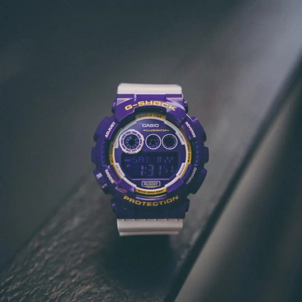 CASIO G-SHOCK GD-120CS-6DR Men's Digital Watch – Shock Resistant, 200M Water Resistant, LED Super Illuminator, Limited Edition White & Purple