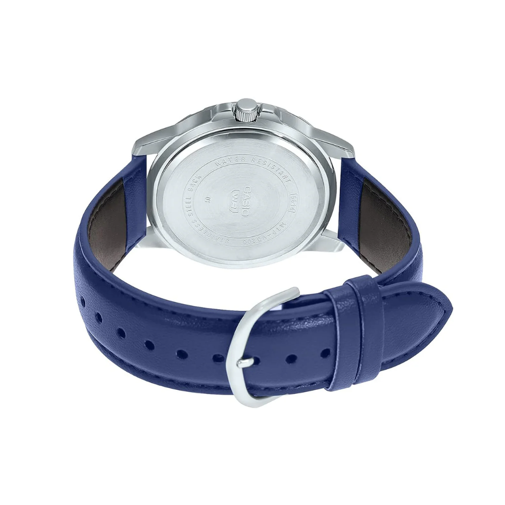 CASIO MTP-VD200L Series Standard Analog Men’s Watch – Stainless Steel Case, Genuine Leather Band, Date Display, Quartz Movement, 50M Water Resistance, Mineral Glass – Men’s Classic Business Watch