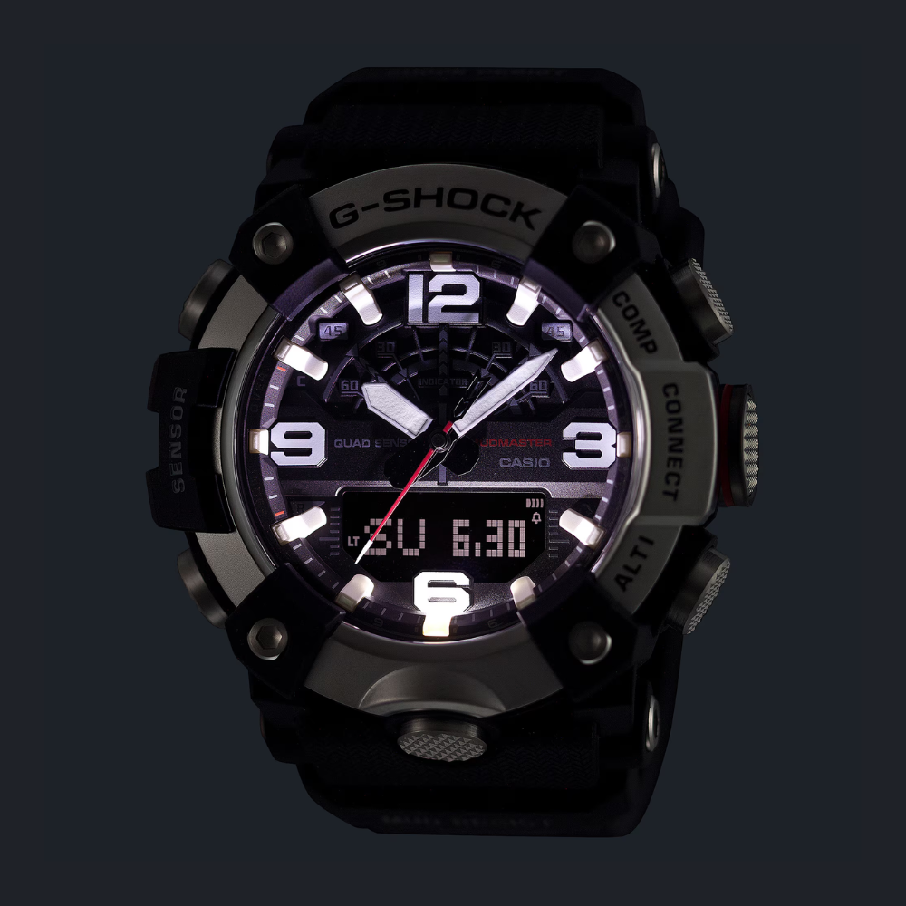 CASIO G-SHOCK GG-B100X-1A3DR MUDMASTER Analog Digital Men's Watch Green Resin Strap Bluetooth Quad Sensor 200M Water Resistant