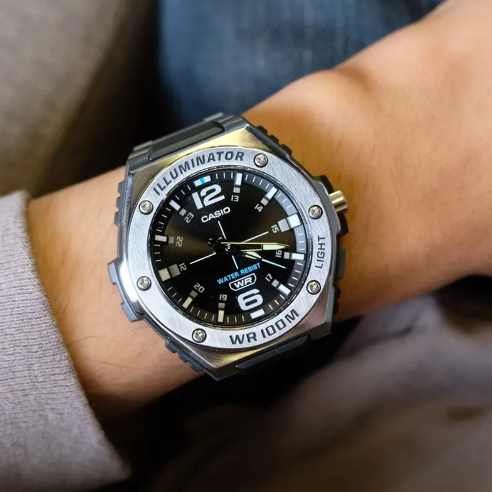CASIO MWA-100HD-1AVDF Men's Analog Watch – Stylish Stainless Steel, LED Light, Water Resistant, Long Battery Life
