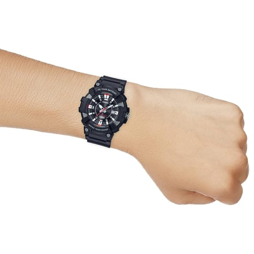 CASIO MW-610H Men’s Analog Sport Watch – Resin Band, Bold Dial, Date Display, 100M Water Resistant, Durable Design