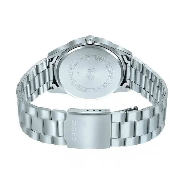 CASIO MTP-VD02D Series Standard Analog Men’s Watch – Stainless Steel Case & Band, Date Display, Quartz Movement, 50M Water Resistance, Mineral Glass – Men’s Classic Business Watch