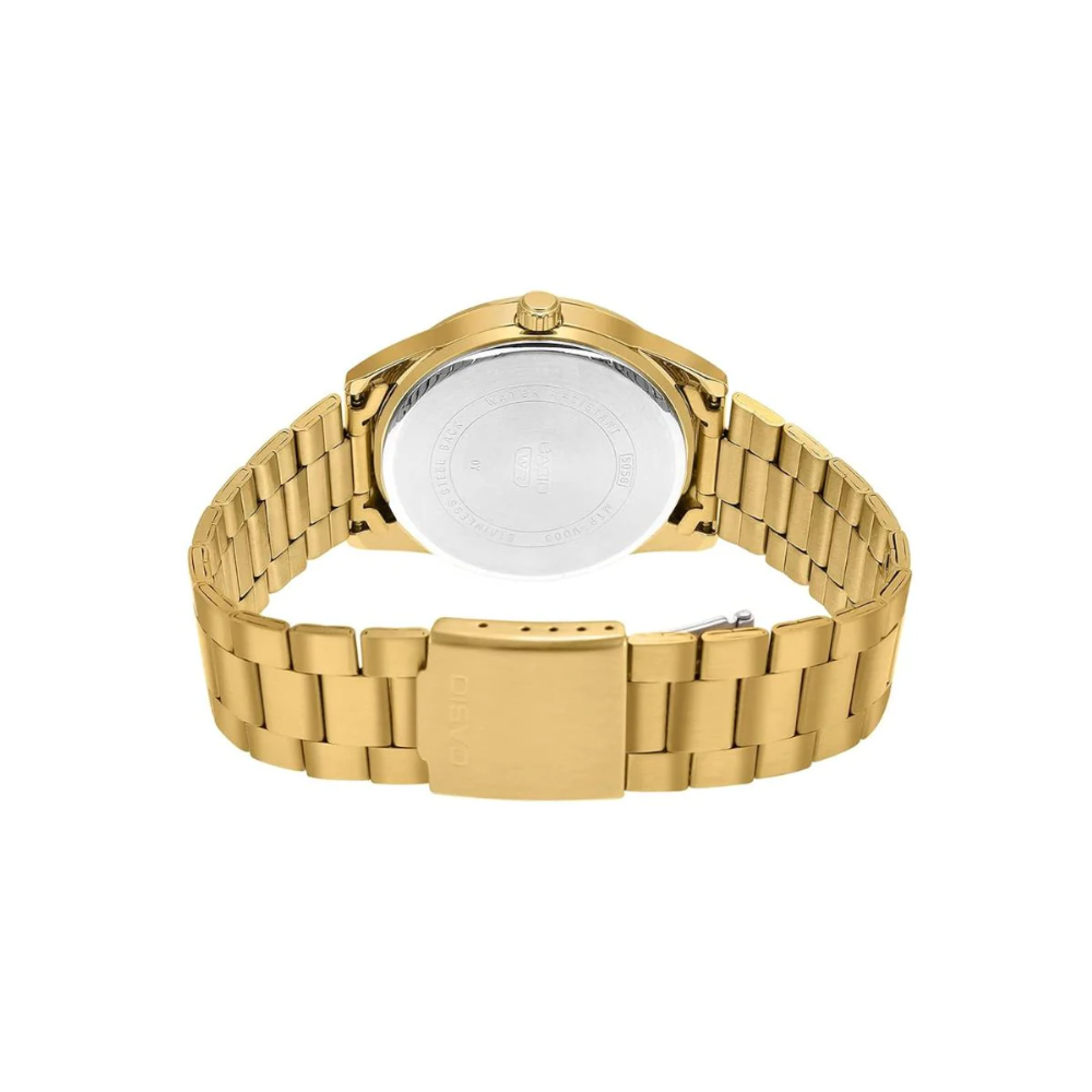 CASIO MTP-VD03G Series Standard Analog Men’s Watch – Gold Stainless Steel Case & Band, Date Display, Quartz Movement, 50M Water Resistance, Mineral Glass – Men’s Luxury Classic Watch