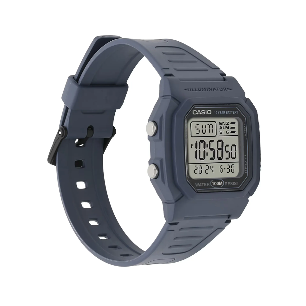CASIO W-800H Series Standard Digital Watch – 10-Year Battery, Dual Time, LED Backlight, Stopwatch, Alarm, Calendar, 100M Water Resistance – Men’s Classic Sports Digital Watch