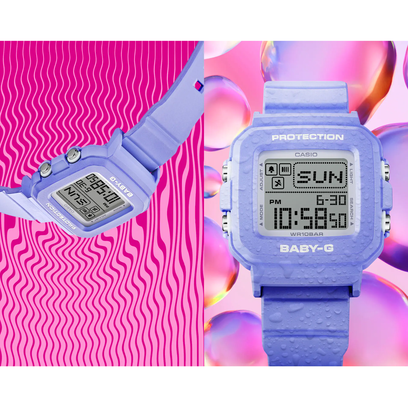 Casio G-SHOCK BABY-G+PLUS Digital Women’s Watch with Heart-Shaped Holder, Shock Resistant, 100m Water Resistant, Pink, BGD-10KH-4D