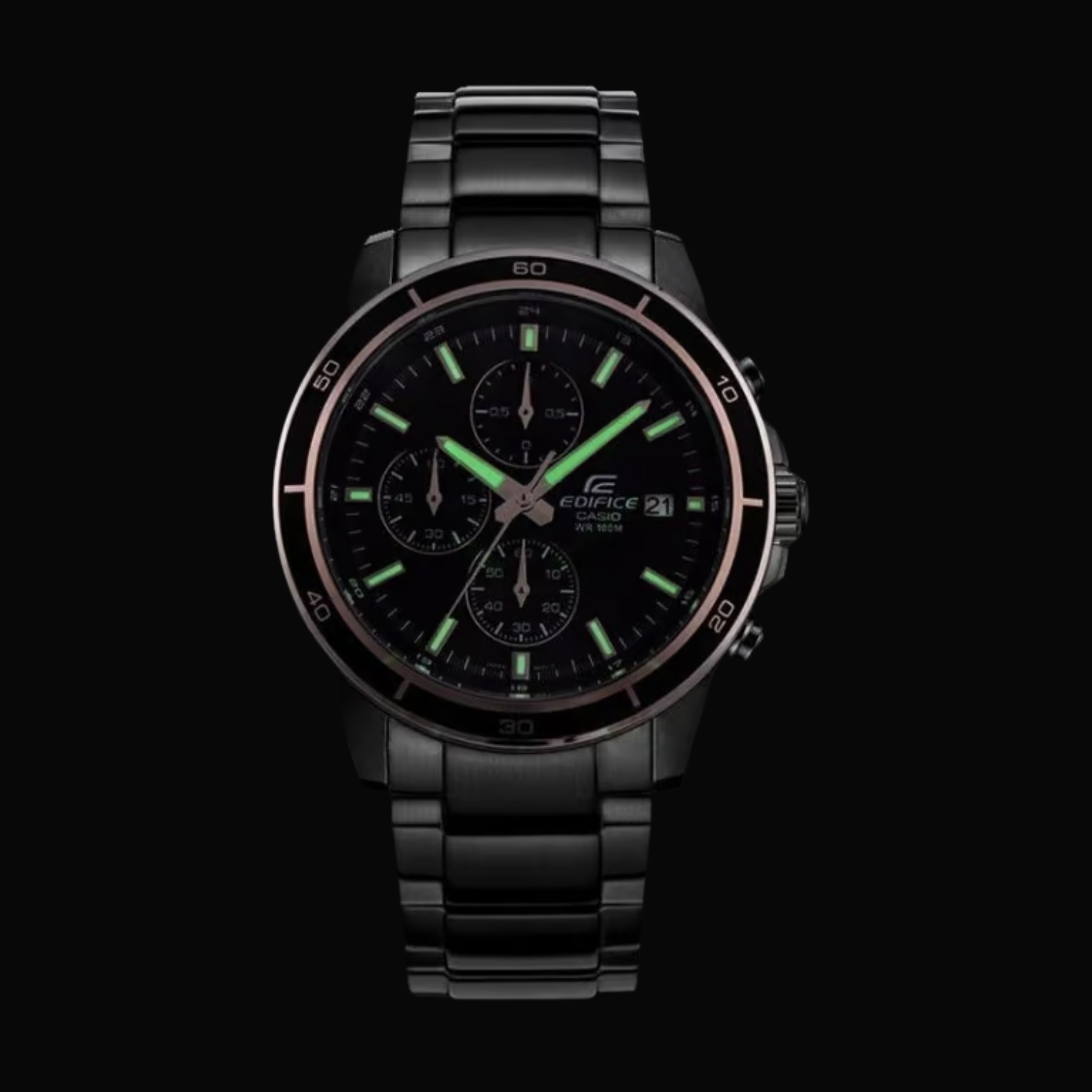 CASIO EDIFICE EFR-526D-1AVUDF Chronograph Watch for Men with Stainless Steel Band and Black Dial Silver