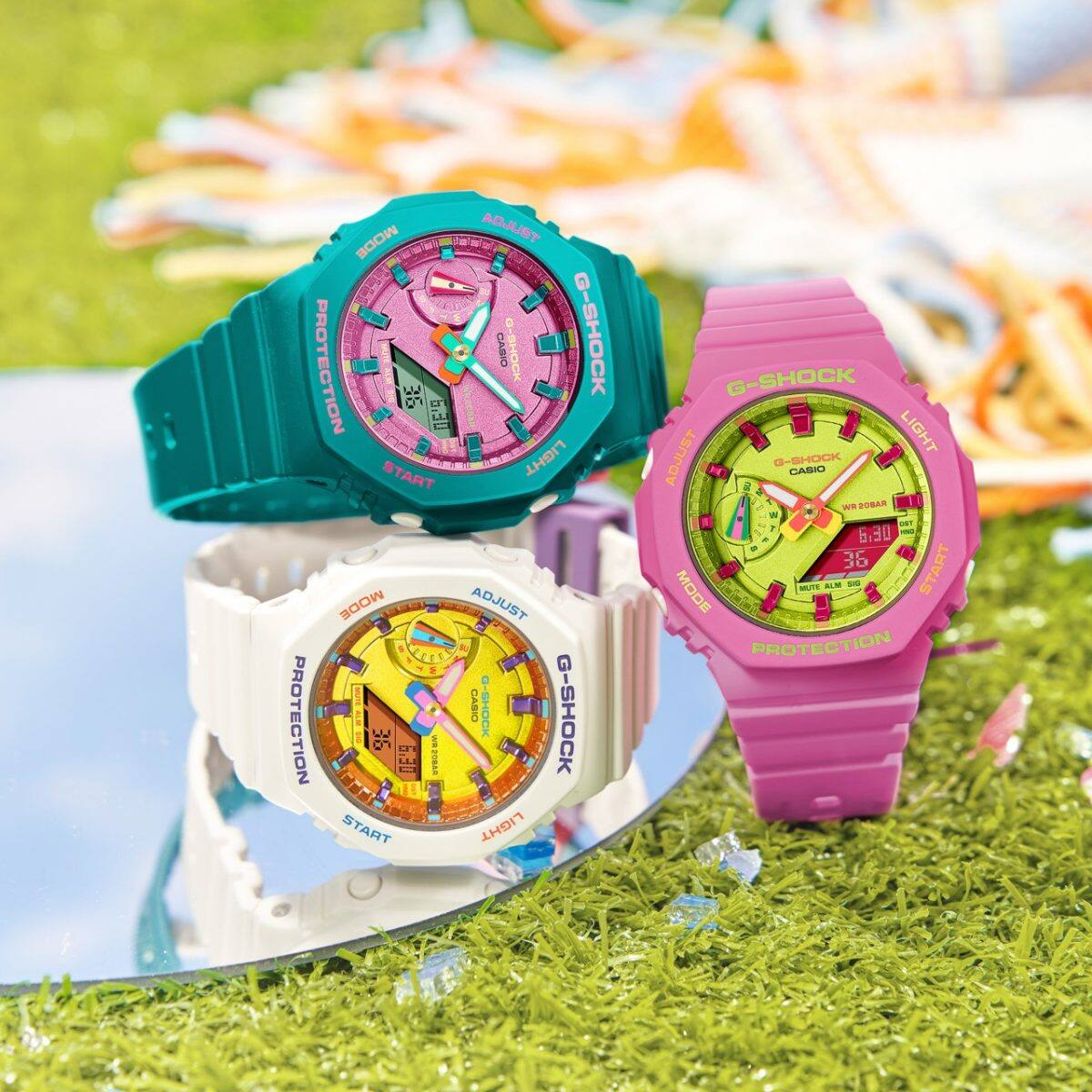 CASIO G‑SHOCK GMA‑S2100BS‑4ADR Women’s Analog‑Digital Watch – Translucent Pink Resin, Carbon Core Guard, 200 M Water‑Resistant, Slim Octagonal Case
