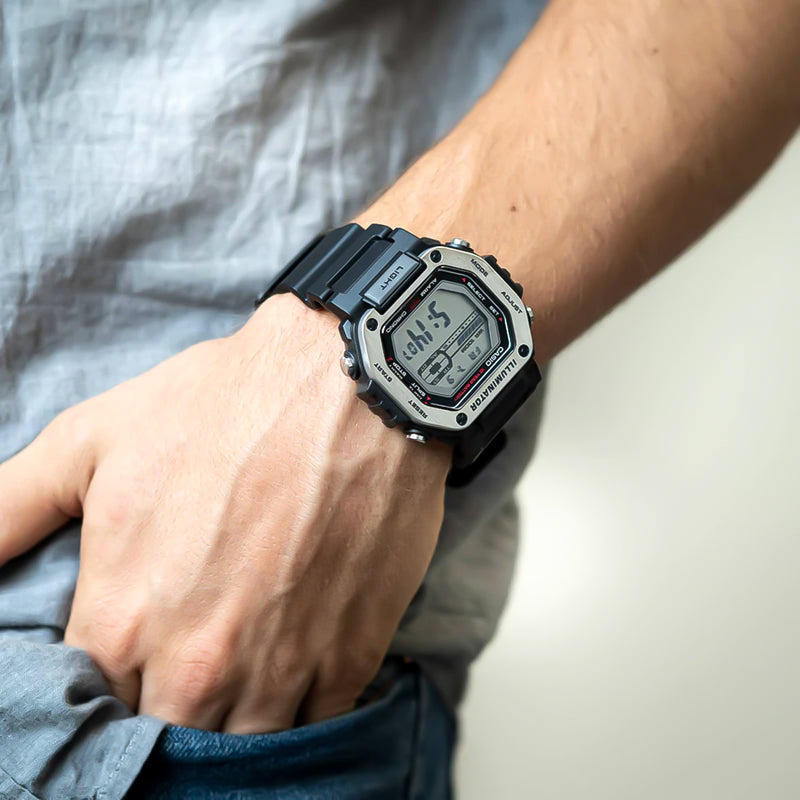 CASIO MWD-110H Series Men’s Digital Watch – Bold Display, LED Light, 100M Water Resistance, Sport Utility Design