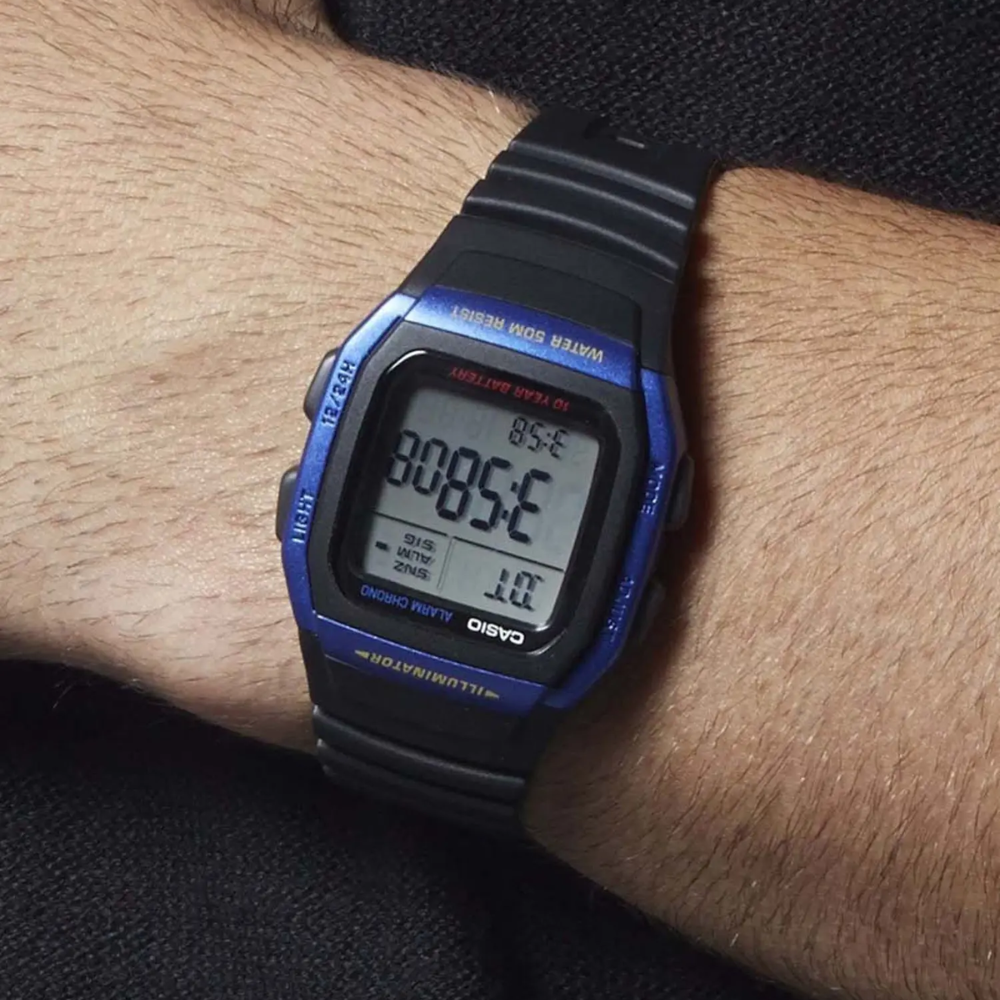 CASIO W-96H Series Standard Digital Watch – 10-Year Battery, Dual Time, LED Backlight, Stopwatch, Alarm, Full Auto Calendar, 50M Water Resistance – Men’s Classic Sports Digital Watch