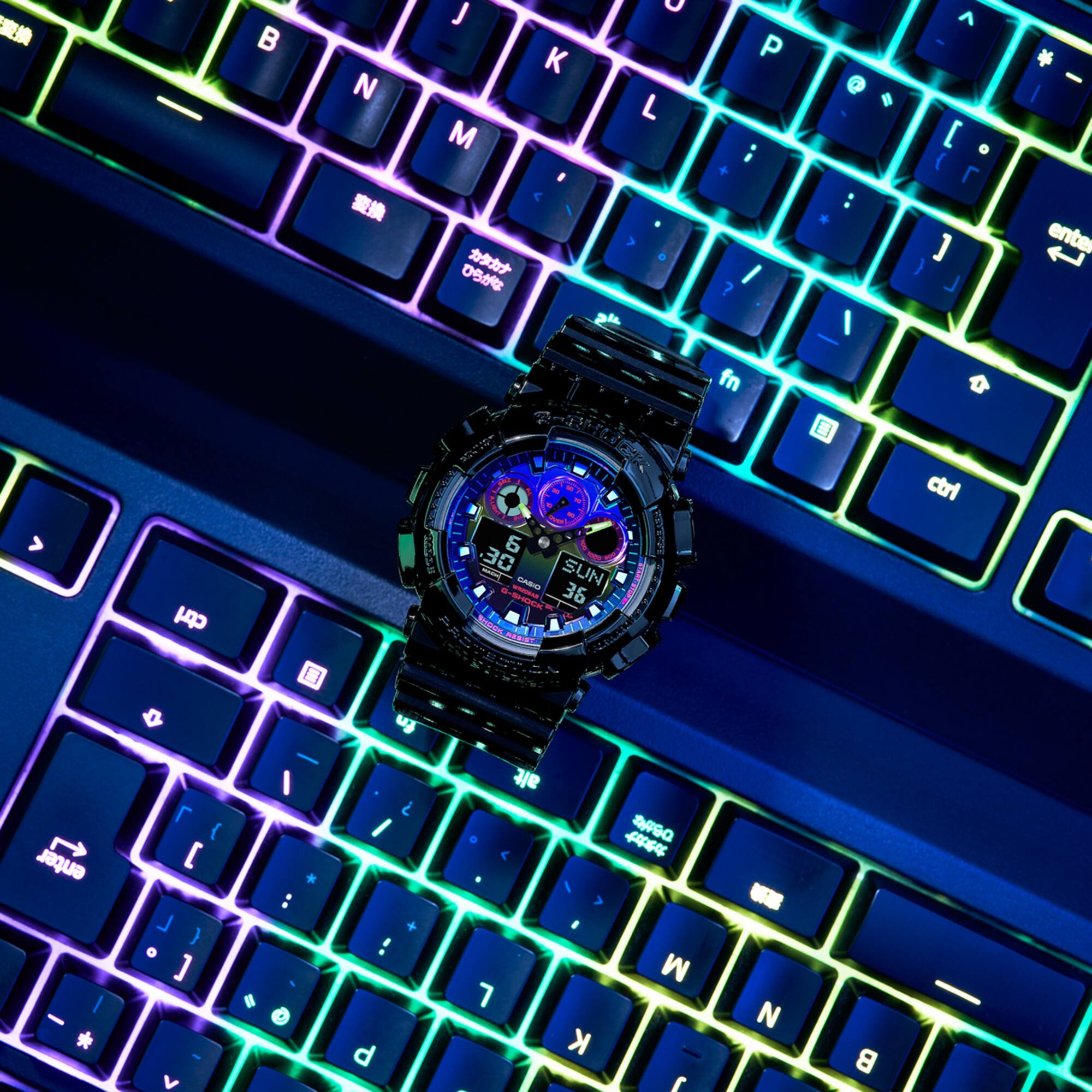 CASIO G-SHOCK GA-100RGB-1ADR MODEL WATCHES