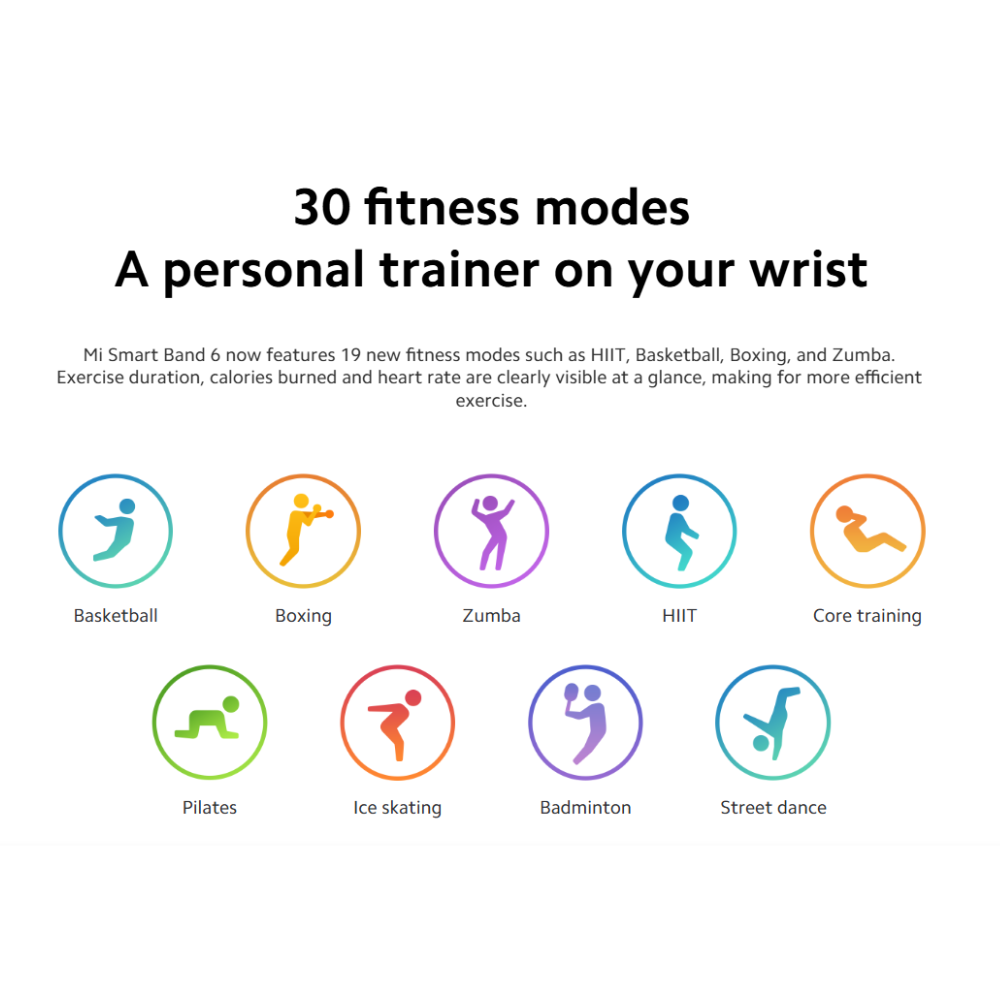 Xiaomi Mi Smart Band 6 – AMOLED Full-Screen Display, SpO₂ & Heart Rate Monitoring, 30 Sports Modes, Sleep Tracking, 14-Day Battery Life, 5 ATM Waterproof – Black Fitness Smart Bracelet for Android & iOS
