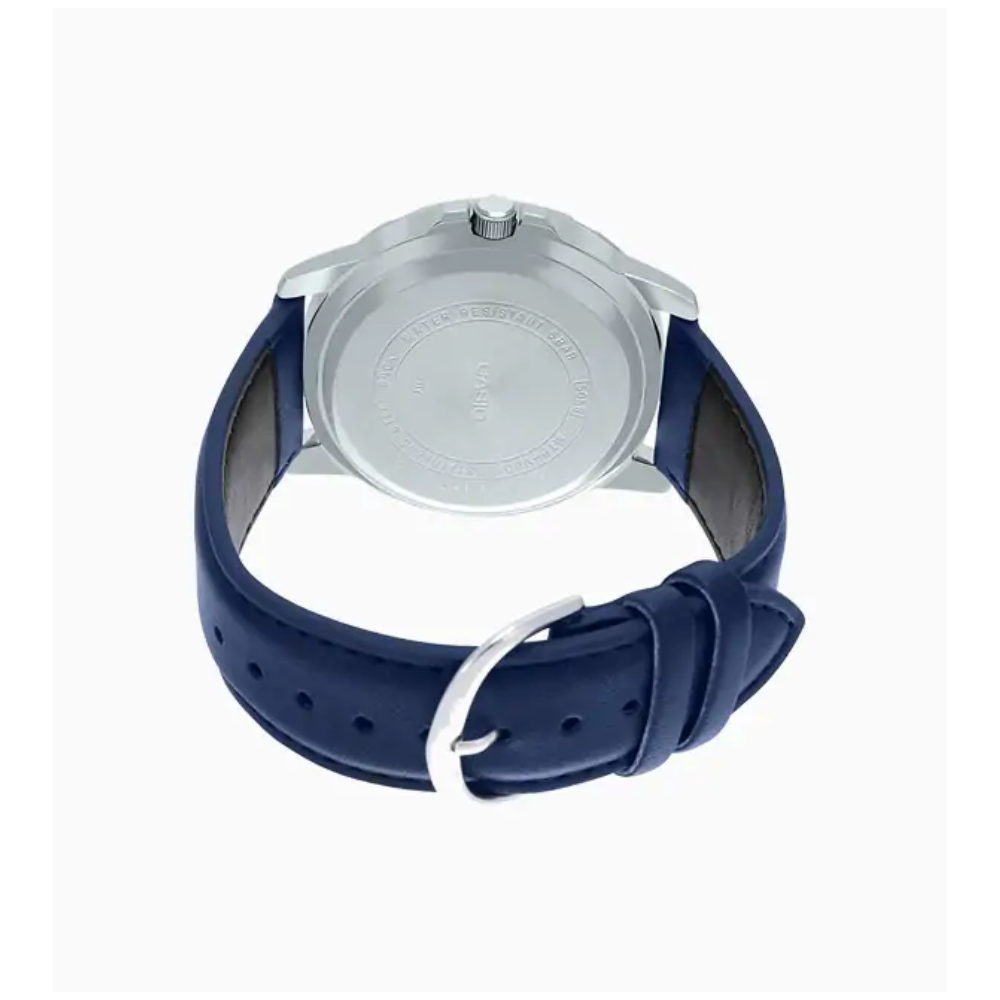 CASIO MTP-VD01L Series Standard Analog Men’s Watch – Stainless Steel Case, Genuine Leather Band, Date Display, Quartz Movement, 50M Water Resistance, Mineral Glass – Men’s Classic Casual Watch