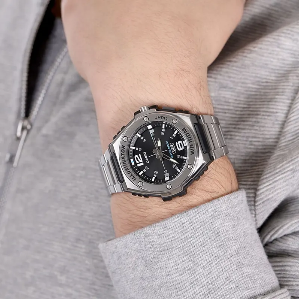 CASIO MWA-100HD-1AVDF Men's Analog Watch – Stylish Stainless Steel, LED Light, Water Resistant, Long Battery Life