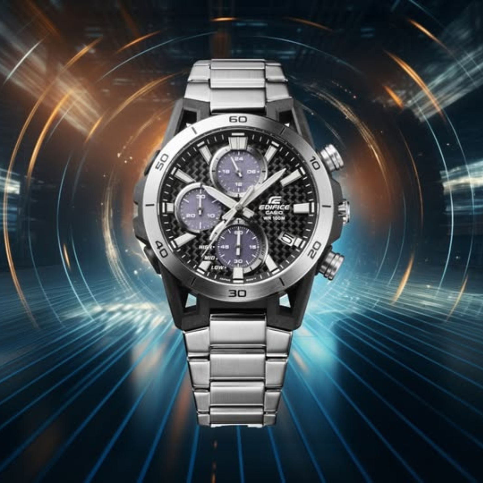 CASIO EDIFICE EQS-960D-1AVUDF Men’s Watch | Stainless Steel Silver | Motorsport-Inspired Premium Style