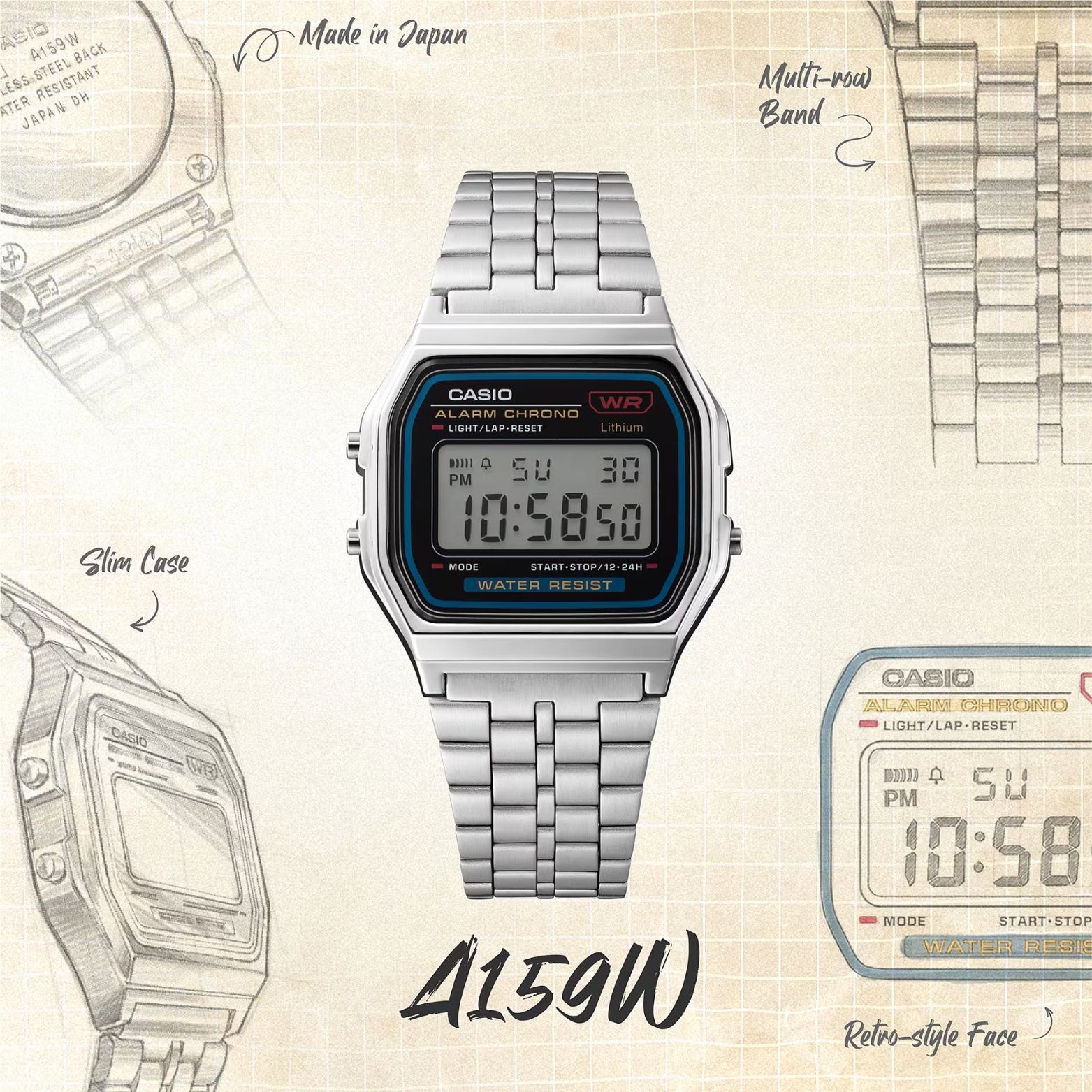 CASIO A159W-N1DF CLASSIC DIGITAL MODEL WATCHES