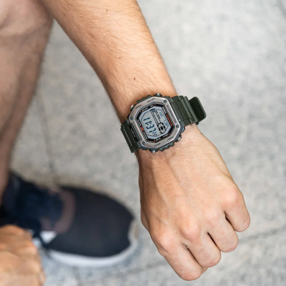CASIO MWD-110H Series Men’s Digital Watch – Bold Display, LED Light, 100M Water Resistance, Sport Utility Design