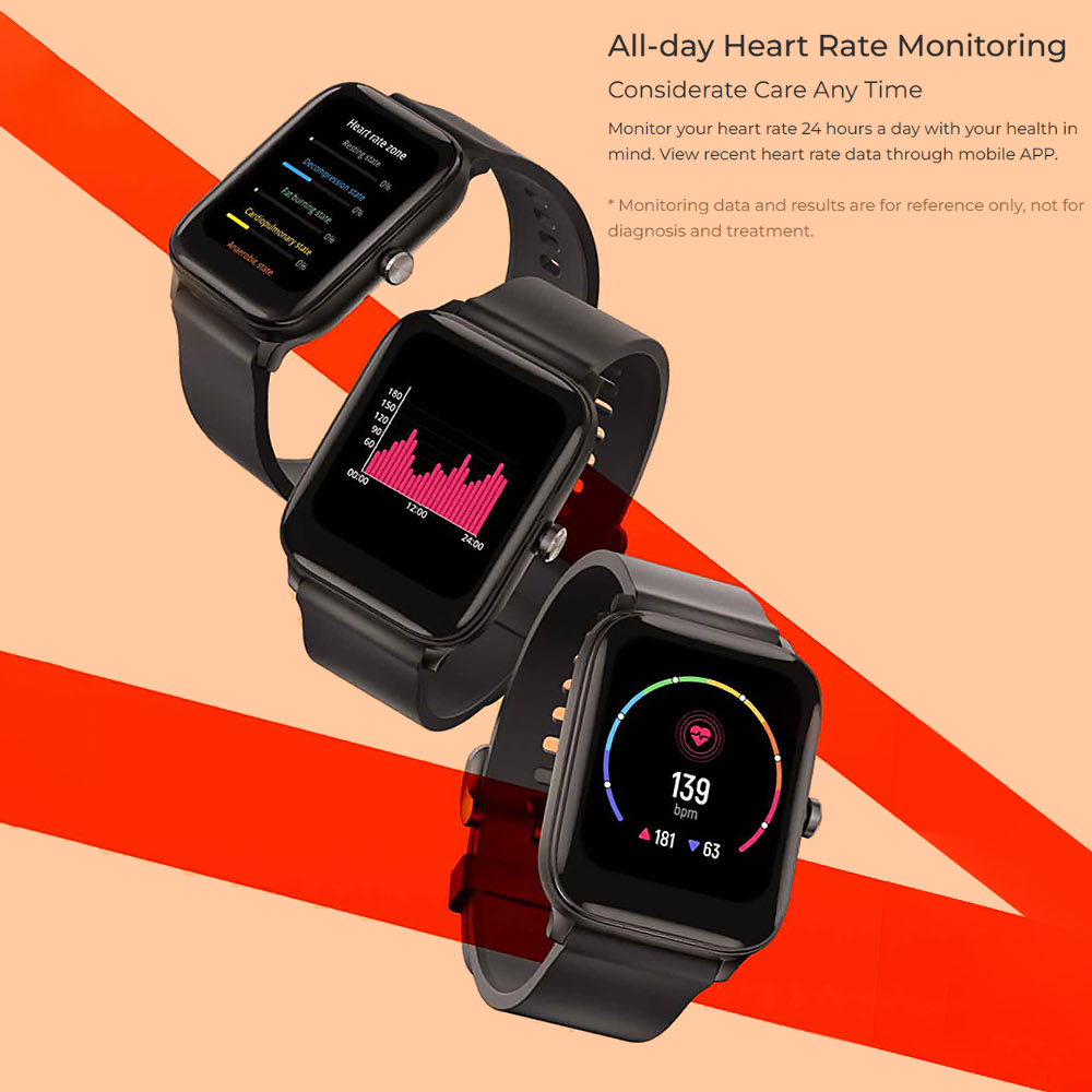 Haylou GST Global Smart Watch – 1.69” HD Full Touch Display, 12 Sports Modes, SpO₂ & Heart Rate Monitoring, Sleep Tracker, 20-Day Battery Life, IP68 Waterproof – Android & iOS Compatible