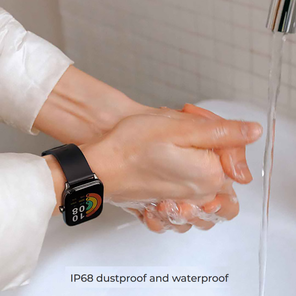 Haylou GST Global Smart Watch – 1.69” HD Full Touch Display, 12 Sports Modes, SpO₂ & Heart Rate Monitoring, Sleep Tracker, 20-Day Battery Life, IP68 Waterproof – Android & iOS Compatible