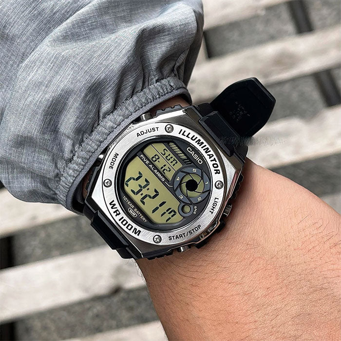 CASIO MWD-100H Series Standard Digital Men’s Watch – LED Backlight, Dual Time, Stopwatch, Countdown Timer, 100M Water Resistance, Alarm, Long Battery Life, Resin Case & Strap – Sports Outdoor Watch