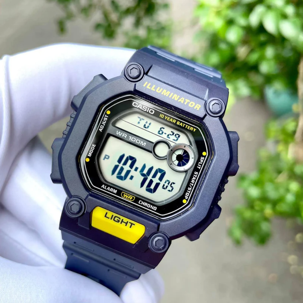 CASIO W-737H Series Standard Digital Youth Watch – 10-Year Battery, Super LED Backlight, Dual Time, Stopwatch, Countdown Timer, 100M Water Resistance, Shock-Resistant Resin Case – Men’s Sports Digital Watch