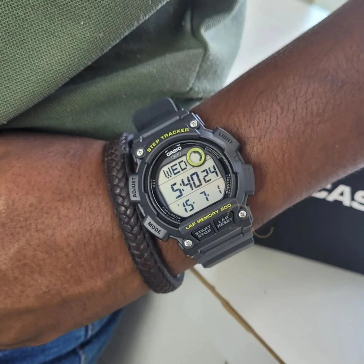 CASIO WS-2100H Series Standard Digital Watch – 10-Year Battery, World Time, Dual Time, LED Light, 100M Water Resistance, Stopwatch & Alarm – Men’s Sports Outdoor Watch