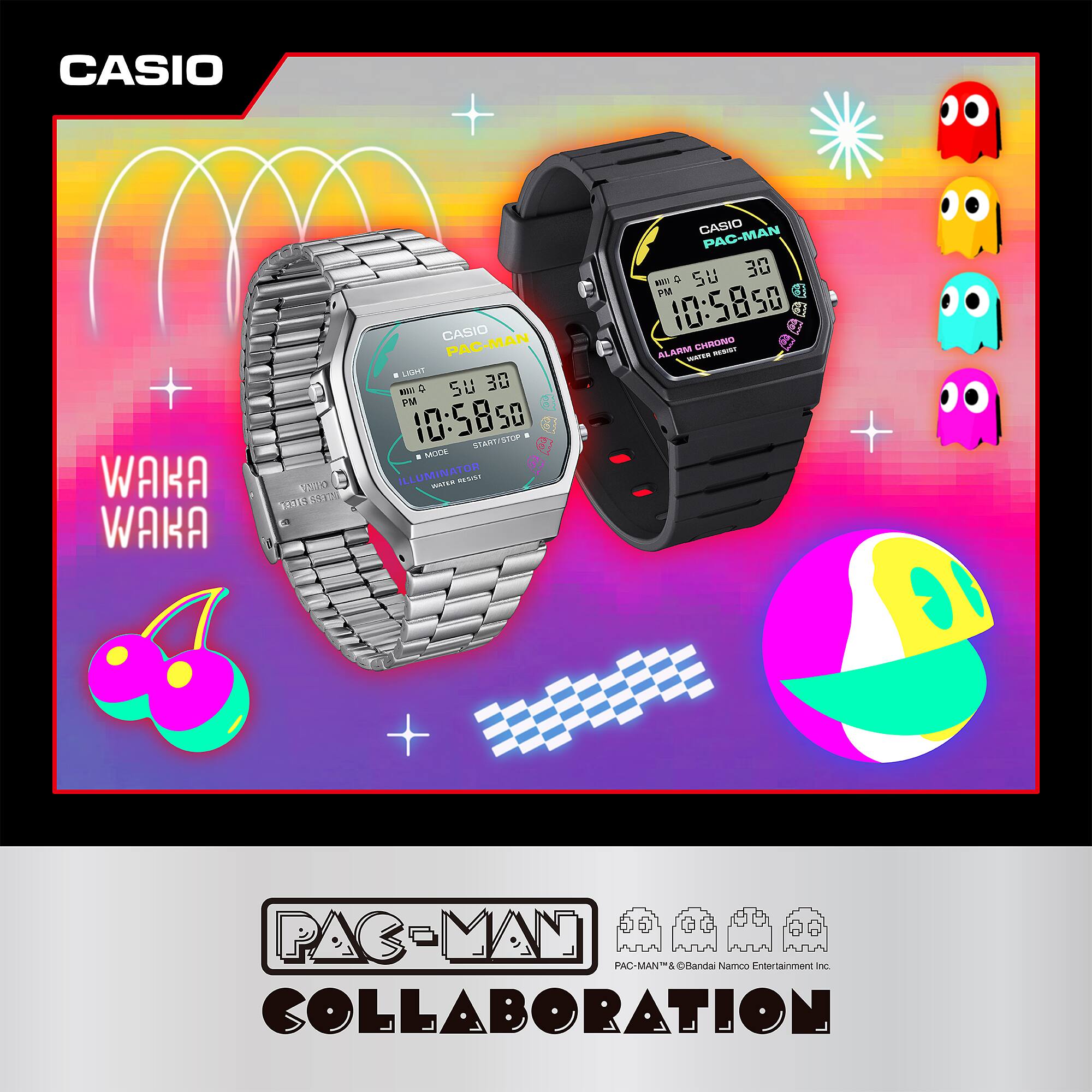 CASIO A168WEPC-7ADR VINTAGE PACMAN COLLABORATION MODEL WATCHES