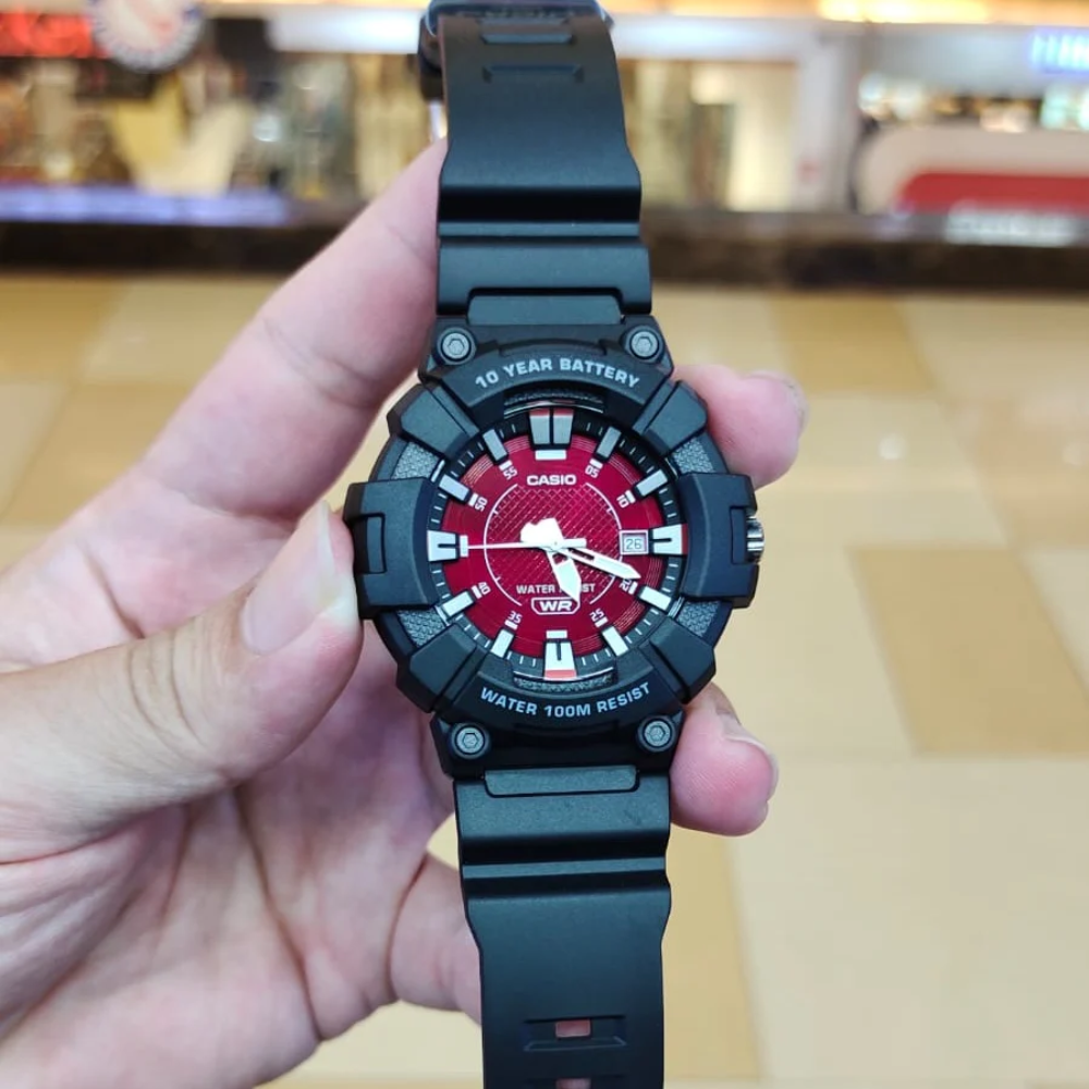 CASIO MW-610H Men’s Analog Sport Watch – Resin Band, Bold Dial, Date Display, 100M Water Resistant, Durable Design