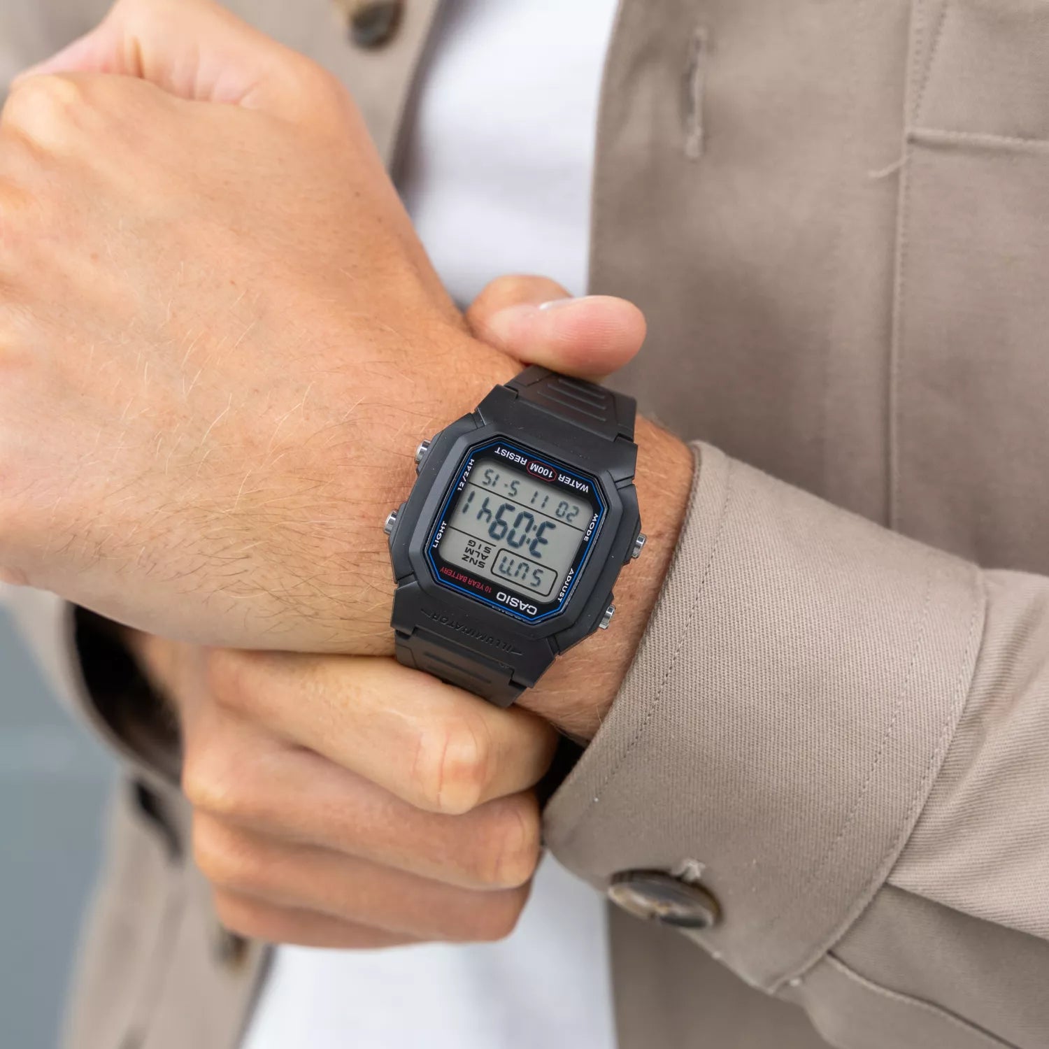 CASIO W-800H Series Standard Digital Watch – 10-Year Battery, Dual Time, LED Backlight, Stopwatch, Alarm, Calendar, 100M Water Resistance – Men’s Classic Sports Digital Watch
