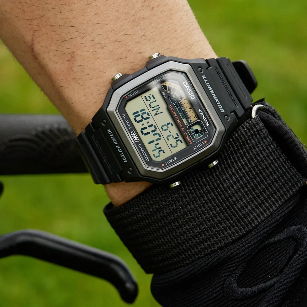 CASIO WS-1600H Series Standard Digital Watch – 10-Year Battery, Dual Time, LED Backlight, Stopwatch, Countdown Timer, 100M Water Resistant, Full Auto Calendar – Men’s Sports Outdoor Watch