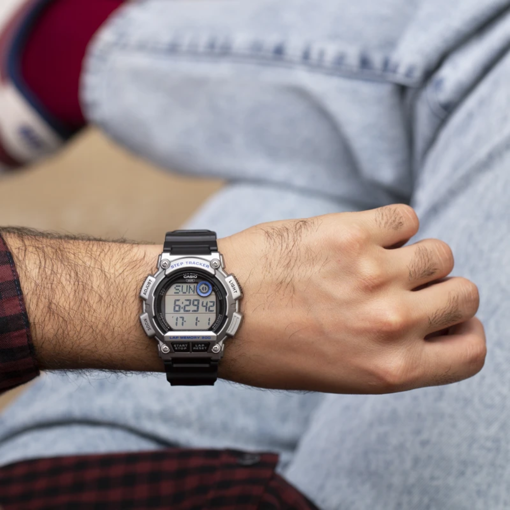 CASIO WS-2100H Series Standard Digital Watch – 10-Year Battery, World Time, Dual Time, LED Light, 100M Water Resistance, Stopwatch & Alarm – Men’s Sports Outdoor Watch
