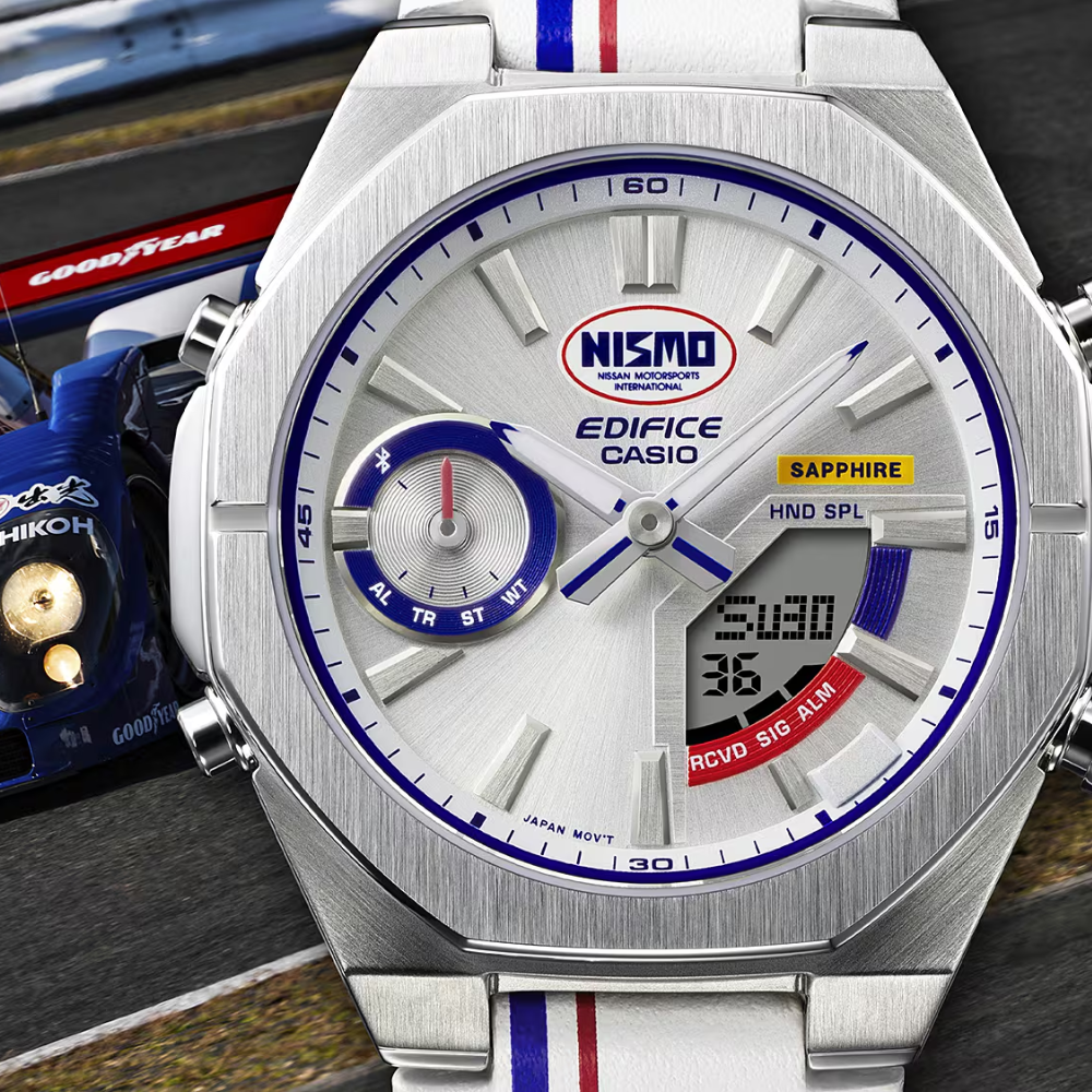 Casio Edifice ECB-S10NIS-7ADF Men’s Analog-Digital Chronograph Watch – White Dial, Stainless Steel Bracelet, Smartphone Link, Racing-Inspired Design – Premium Sport & Business Style