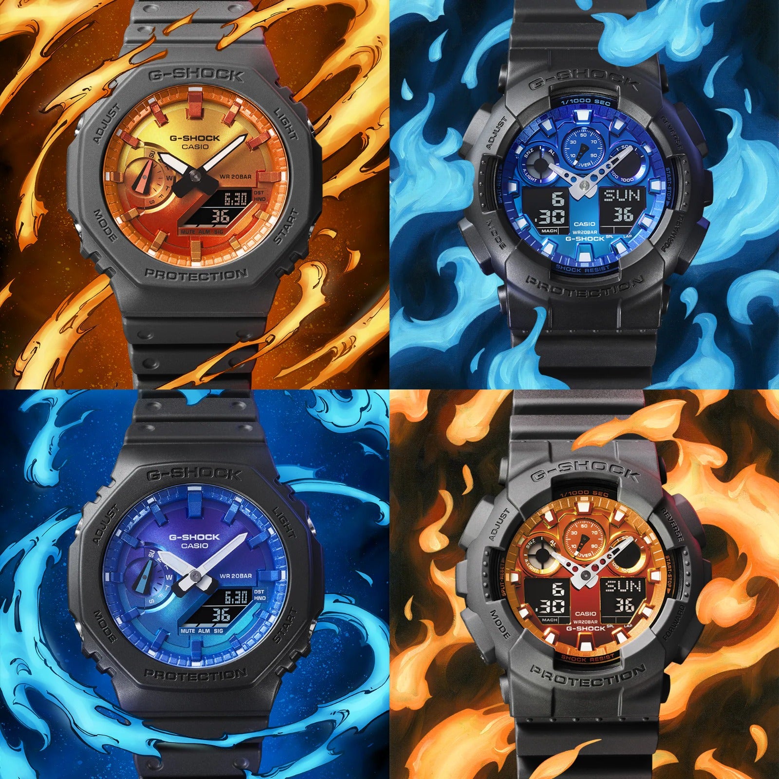 CASIO G-SHOCK GA-100FL-8A MODEL WATCHES