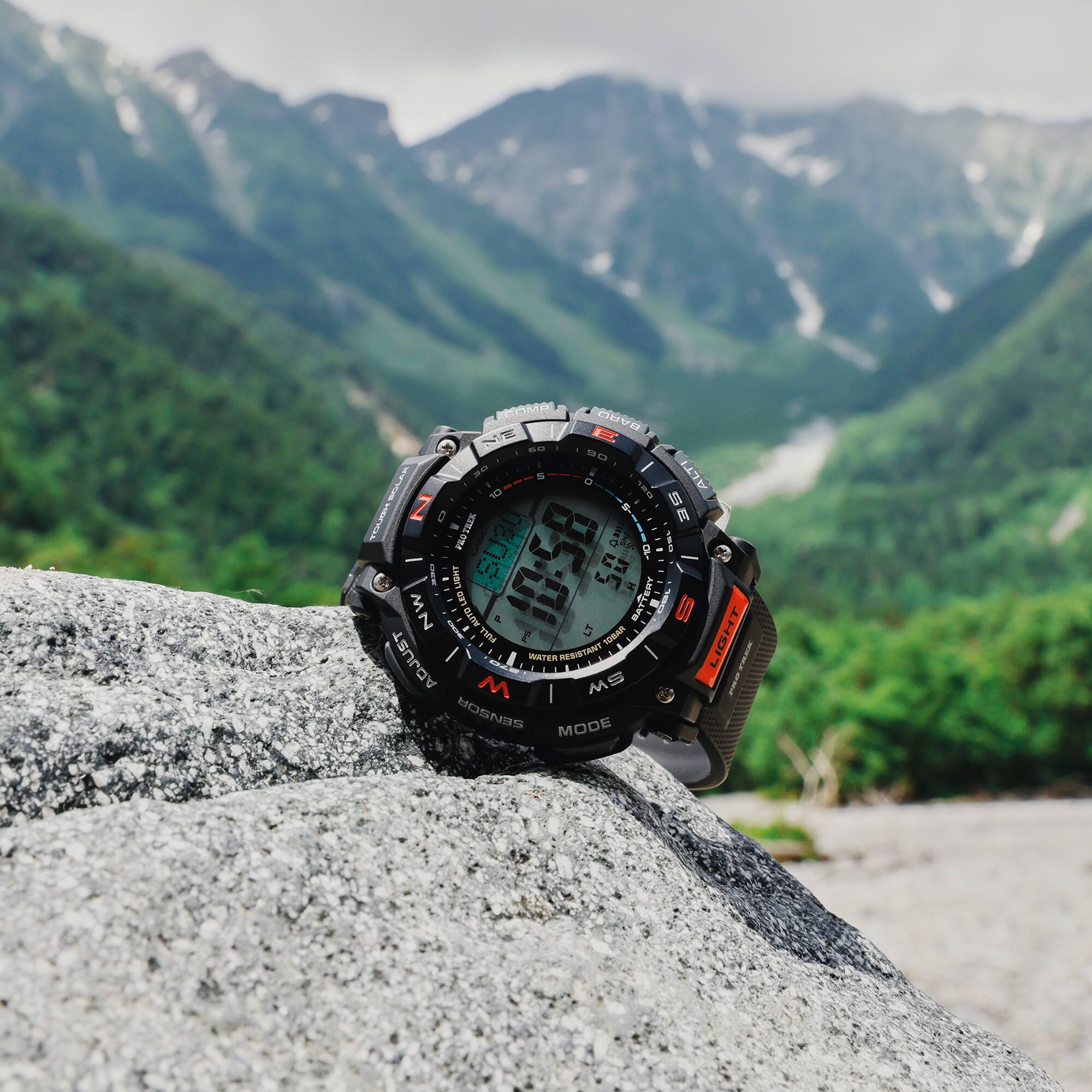 Casio PRO TREK PRG-340-1DR Men’s Solar Triple Sensor Black Outdoor Watch, Tough Solar, 100M Water Resistant