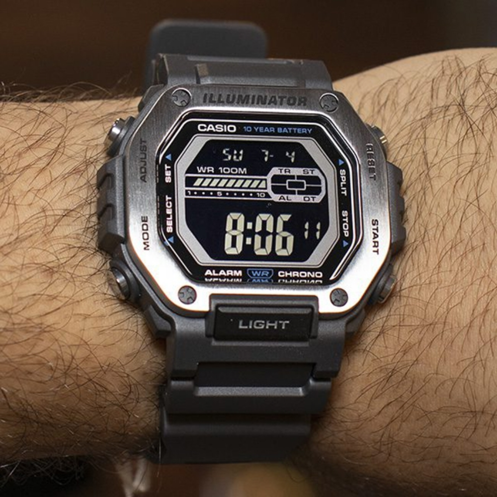 CASIO MWD-110H Series Men’s Digital Watch – Bold Display, LED Light, 100M Water Resistance, Sport Utility Design