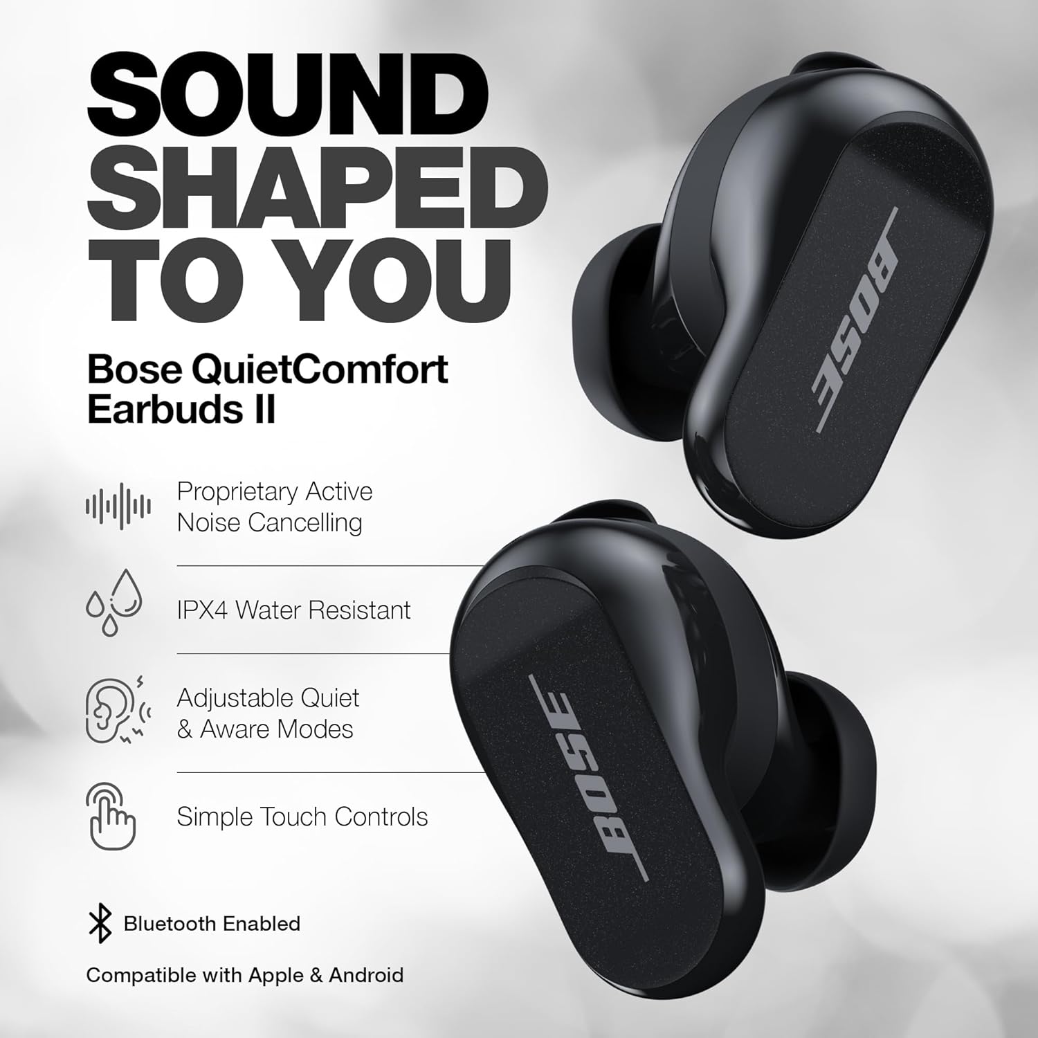 سماعات الأذن BOSE QUIETCOMFORT II المزودة بخاصية إلغاء الضوضاء
