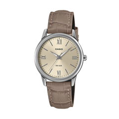 Casio LTP-1303LL-7AVDF Women’s Analog Leather Strap Watch – White Dial, Slim Design, Water Resistant