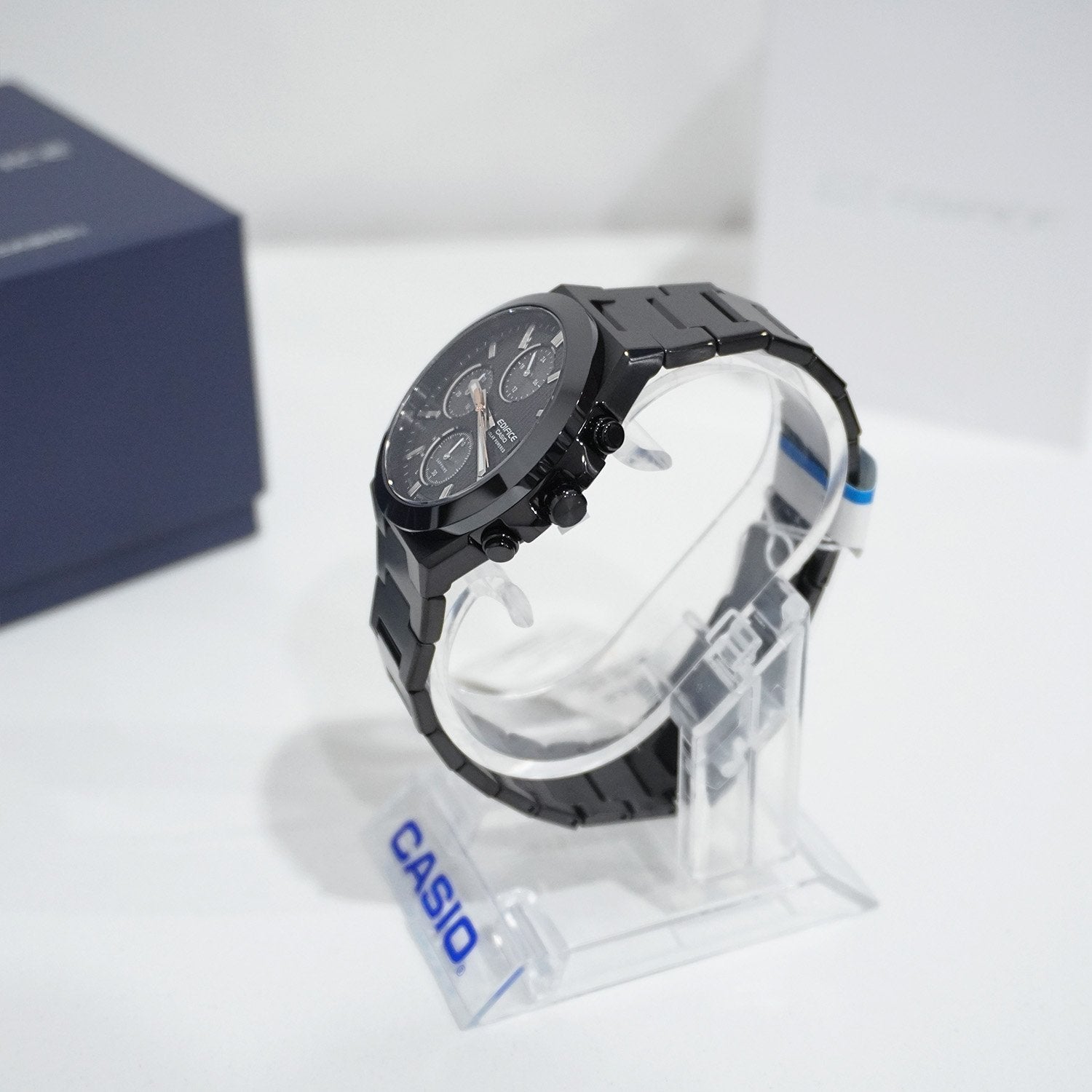 CASIO EDIFICE EFS-S650DC-1ADF Men’s Solar Chronograph – Ceramic Bezel, Sapphire Crystal, Black Ion-Plated Stainless Steel, Date, 100M Water Resistant