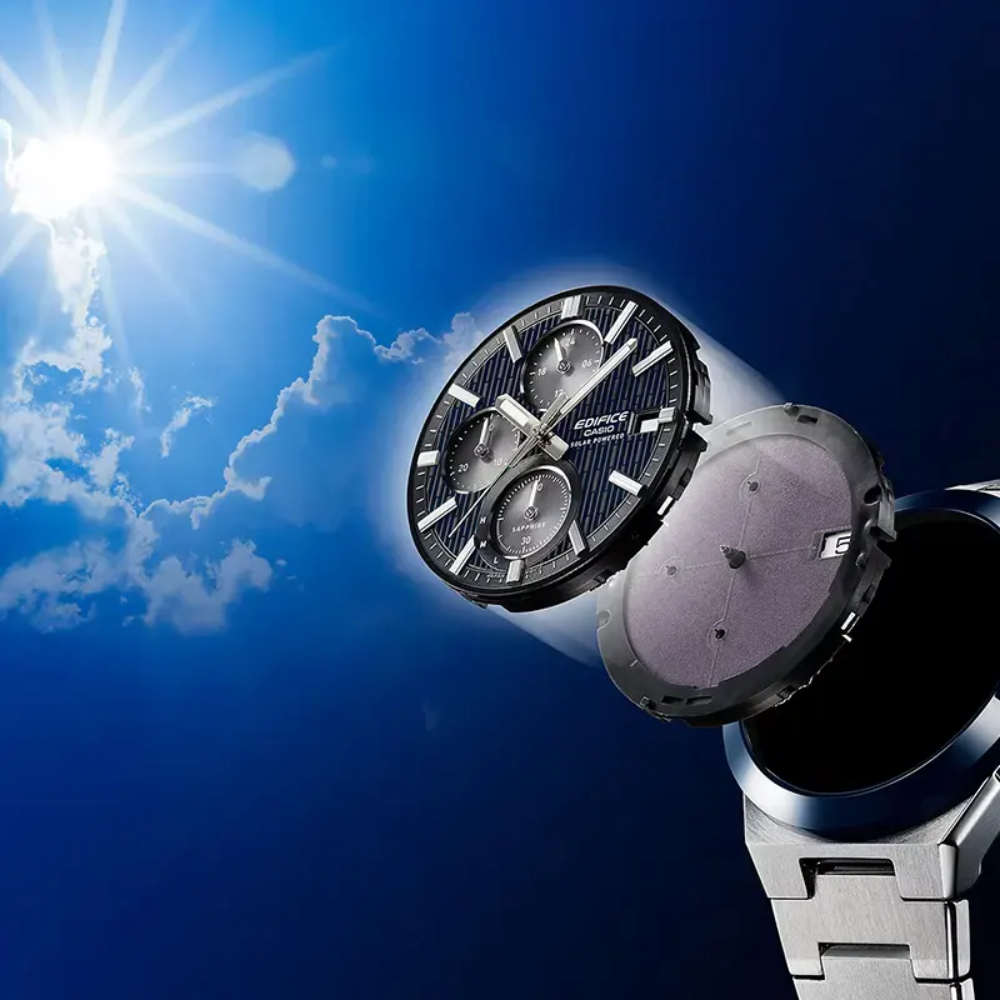 CASIO EDIFICE EFS-S650D-3ADF Men’s Solar Chronograph – Ceramic Bezel, Sapphire Crystal, Green Dial, Stainless Steel Bracelet, Date, 100M Water Resistant