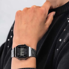 CASIO A168WGG-1ADF Vintage Digital Watch – Men's Classic Green Stainless Steel LED Chronograph Alarm Quartz Retro Timepiece